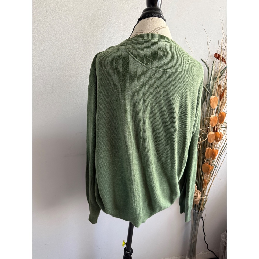 Tommy Bahama Mens‎ XL Sage Green Modal Cotton Ribbed Knit Crewneck Sweater 2443